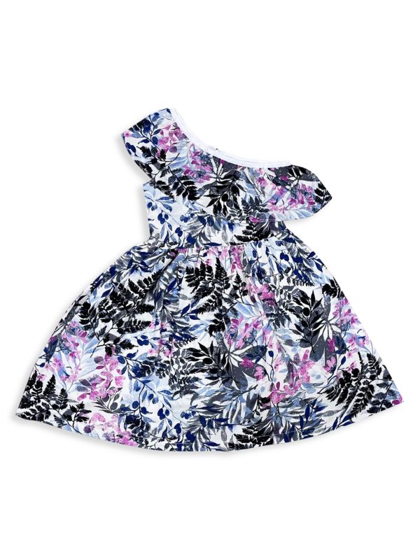 Joe-Ella Little Girl's & Girl's Floral One Shoulder Dress